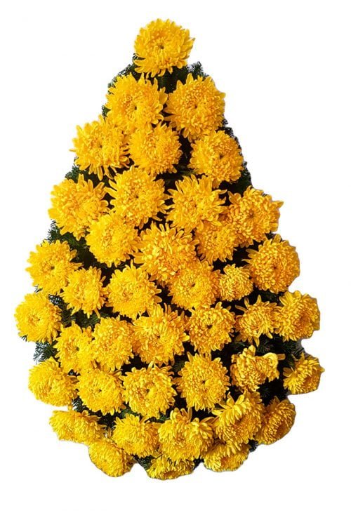 Coroana funerara Constanta din Crizanteme galbene